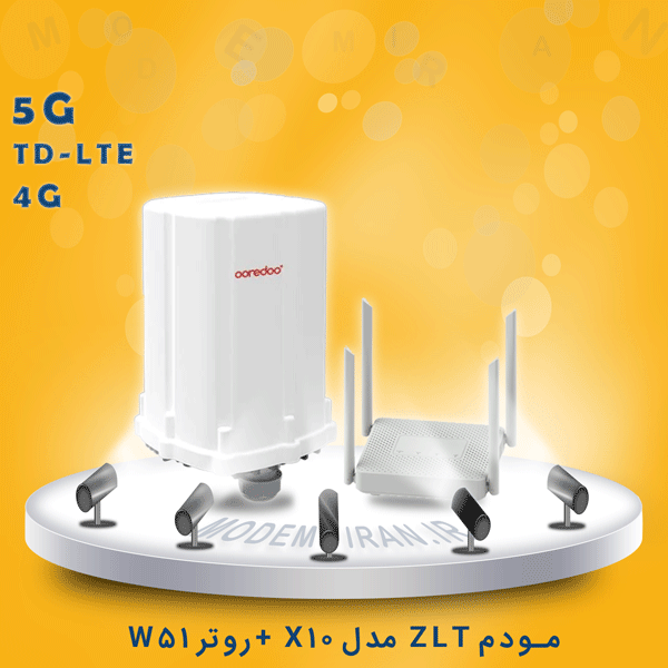 مودم بیرونی ZLT 5G مدل X10 + روتر Router ZLT W51 کارکرده - استوک