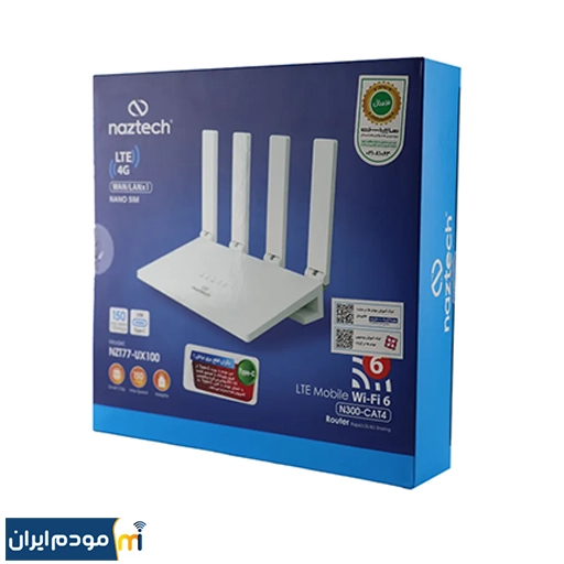 Internet-modem-naztech-nzt77-ux100-modemiran.ir-carton مودم 4G نزتک مدل Naztech NZT77-UX100