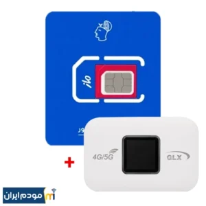 سیم کارت آبی ماز آپتل maze blue + مودم جیبی 4G جی ال ایکس GLX C200